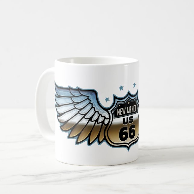 Caneca De Café Rota 66 Chrome Wing NM (Frente Esquerda)