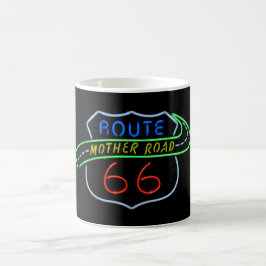 Caneca De Café Rota 66 - Sinal de Neon da Estrada-Mãe