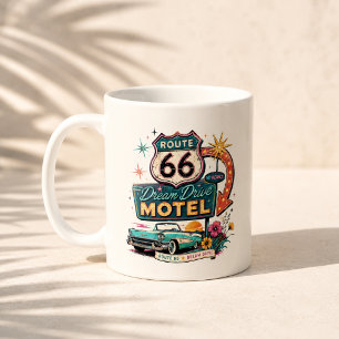Caneca De Café Rota 66 Sonho de Condução Manhã Vibe de Viagem