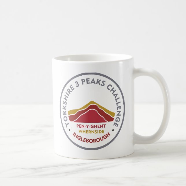 Caneca De Café Rota de caminhada Yorkshire 3 Peaks Challenge (Direita)