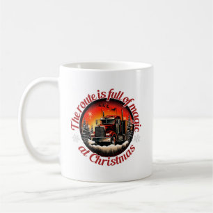 Caneca De Café Rota Mágica de Natal para Caminhoneiros