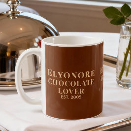 Caneca De Café Roteiro de Creme Amante de Chocolate Nome Personal