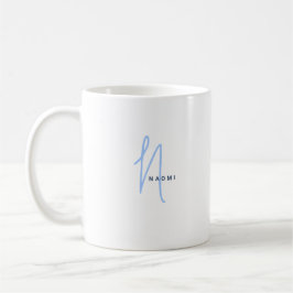 Caneca De Café Roteiro Minimalista | Monograma e Nome Personaliza