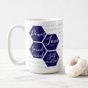 Caneca De Café Roteiro Moderno PODER AMOR MENTE SÃ Cristão 