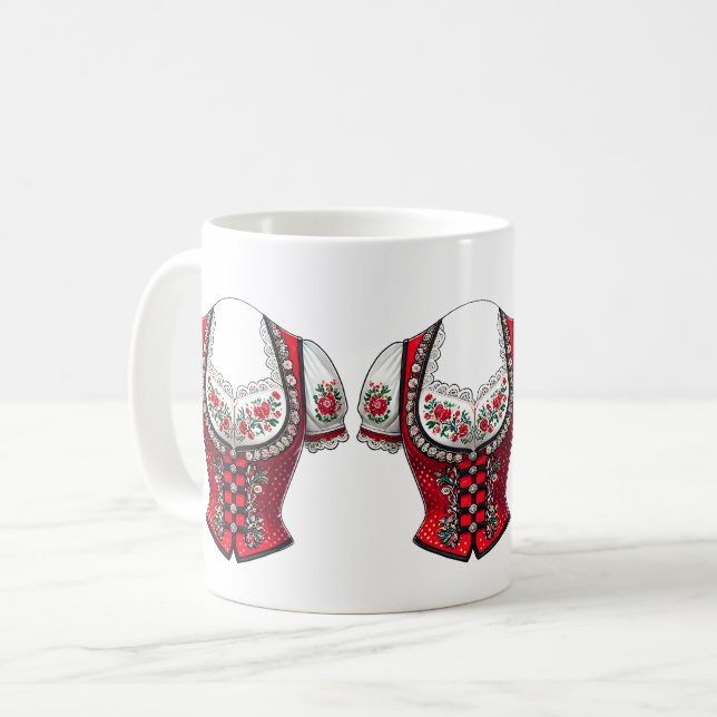 Caneca De Café Rotes Dirndl Volksfest Kirchweih Oberteil (Frente Esquerda)