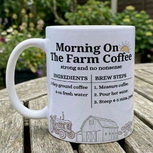 Caneca De Café Rotina de Café Manhãs Cedo Na Fazenda Receita
