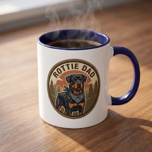 Caneca de Café Rottie Pai Presente de Pai Rottwe