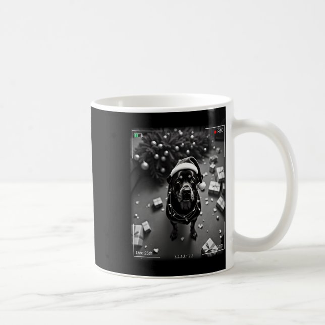 Caneca De Café Rottweiler de Natal Flagrado pela Câmera  (Direita)