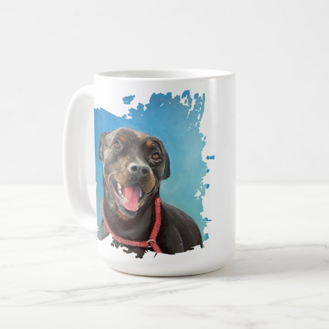 Caneca De Café Rottweiler dog love mug  (Frente Esquerda)