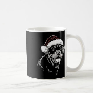 Caneca De Café Rottweiler Dog Santa Hat Christmas Xmas Pajama