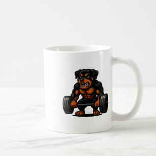 Caneca De Café Rottweiler Elevação de Peso do Criador de Pormenor