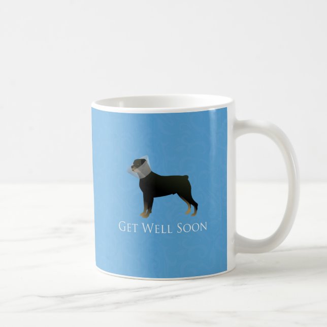 Caneca De Café Rottweiler, fique bem em breve Design (Direita)