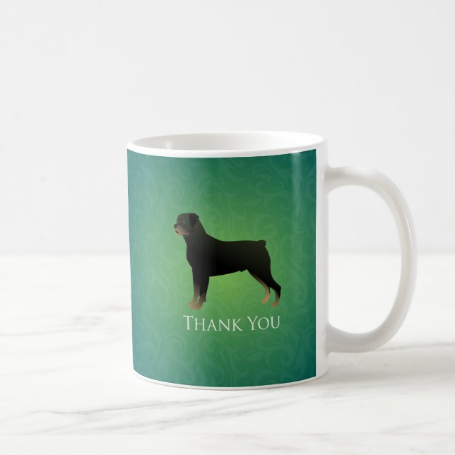 Caneca De Café Rottweiler Obrigado Design (Direita)