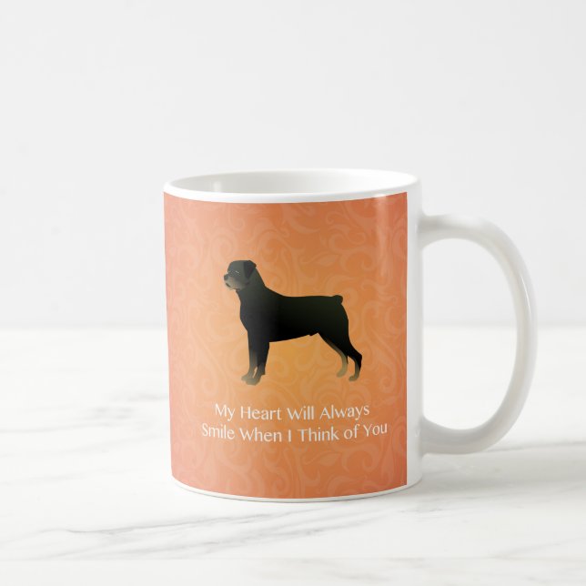 Caneca De Café Rottweiler - Pensando em Você - Pet Memorial (Direita)