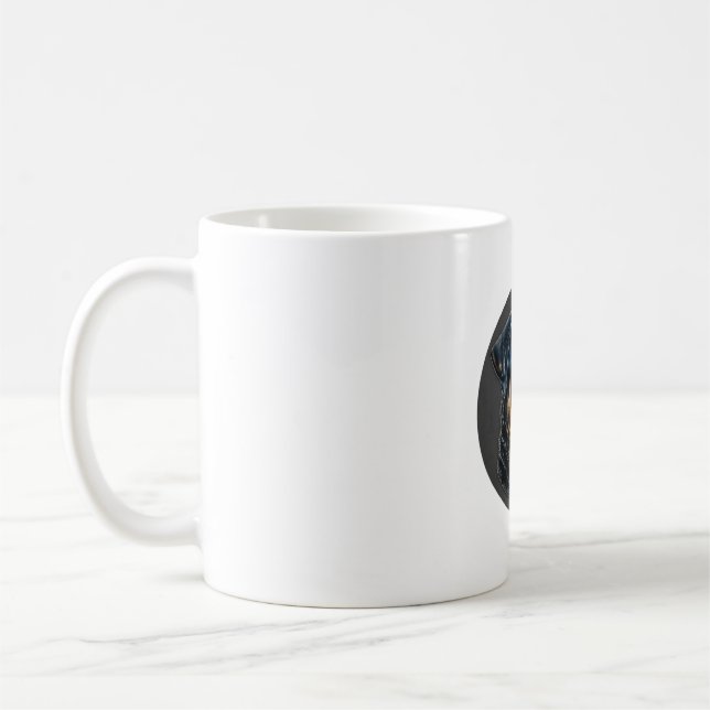Caneca De Café Rottweiler preto (Esquerda)