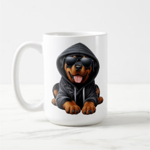 Caneca De Café Rottweiler Puppy com uma camisola-casaca