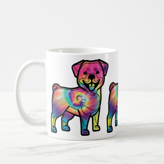 Caneca De Café Rottweiler Tie Dye (Esquerda)