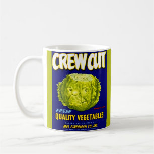 Caneca De Café Rótulo da caixa de produtos vegetais cortados
