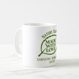 Caneca De Café Rótulo da Natureza - FEITO COM AMOR - FOLHA 1