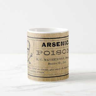Caneca De Café Rótulo de Arsênio no Burlap