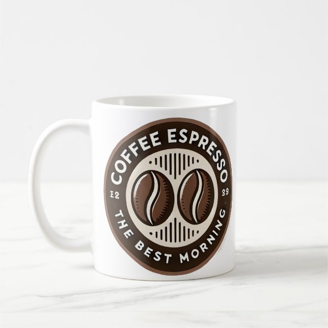 Caneca De Café Rótulo de Café Espresso com Design Temático Matina (Esquerda)