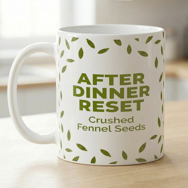 Caneca De Café Rótulo de Despensa Botânica Receita de Funcho (Criador carregado)