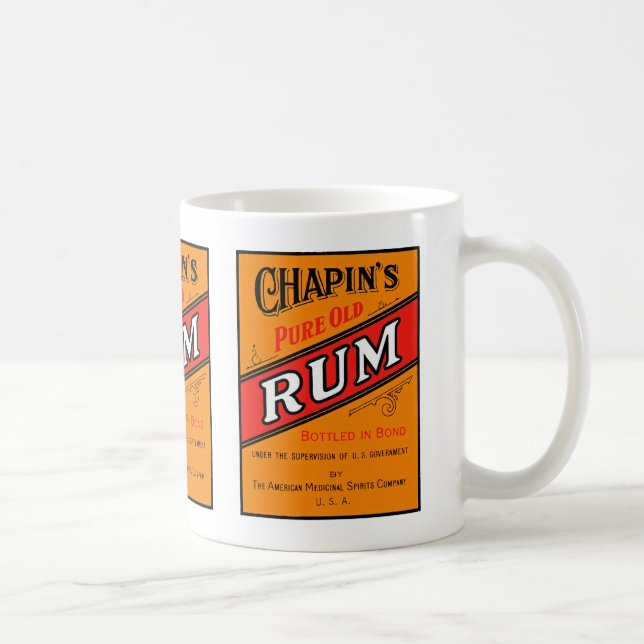 Caneca De Café Rótulo De Rum Antigo E Puro De Capturas (Direita)