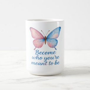 Caneca De Café Rótulo de Vela Inspirador Borboleta