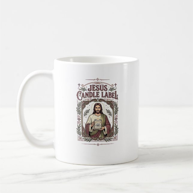 Caneca De Café Rótulo de Vela Jesus Vela Jesus Fé Cristã Vi (Esquerda)