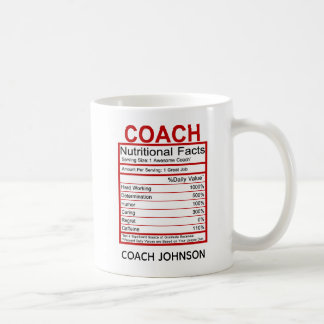 Caneca De Café Rótulo Nutricional do Treinador Divertido
