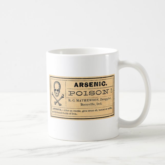 Caneca De Café Rótulo Venenoso Crânio Cruzado Ossos Arsênico (Direita)