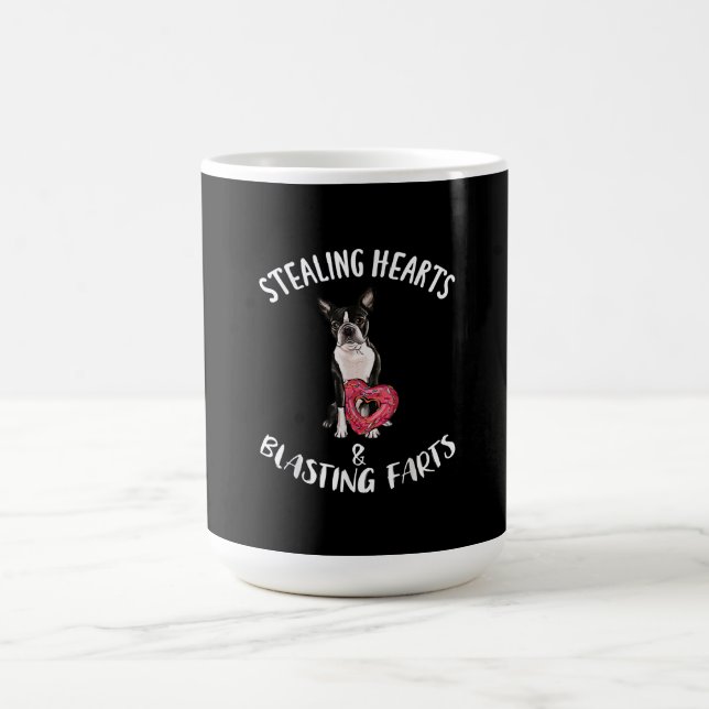 Caneca De Café Roubando Corações Explosivos Fartos Boston Terrier (Centro)