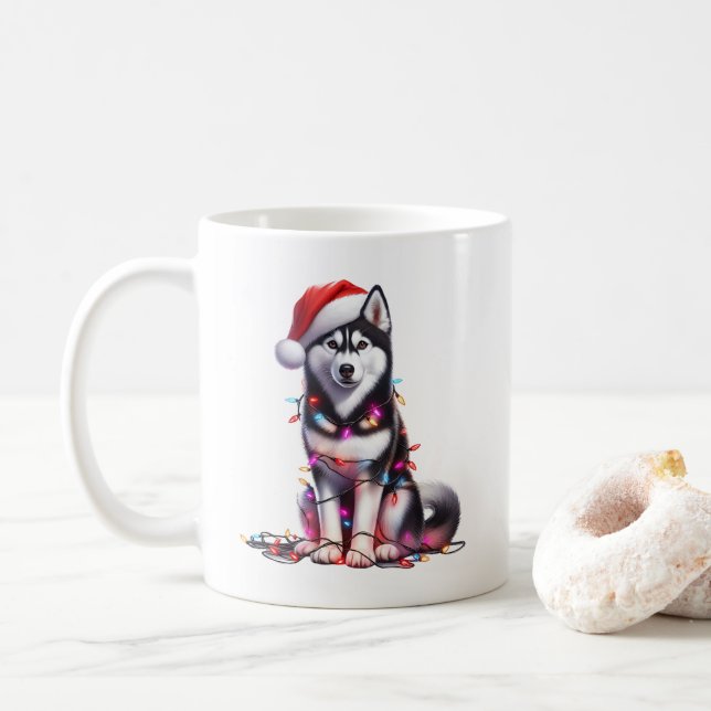 Caneca De Café Rouco Cão Cachorro Pupado Natal (Com Donut)