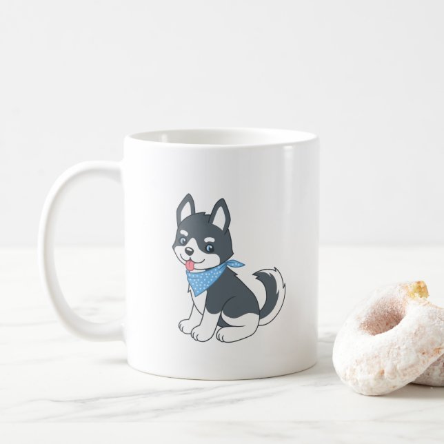 Caneca De Café Rouco de Cartoon Cachorro (Com Donut)