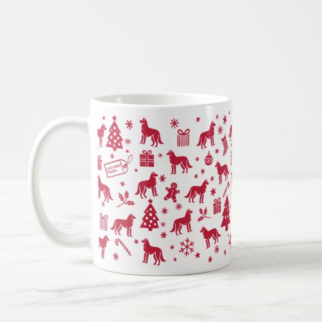 Caneca De Café Rouco de Natal do Design Labrador (Esquerda)