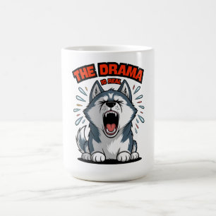Caneca De Café Rouco Engraçado "O Drama É Real" Gritando Memória