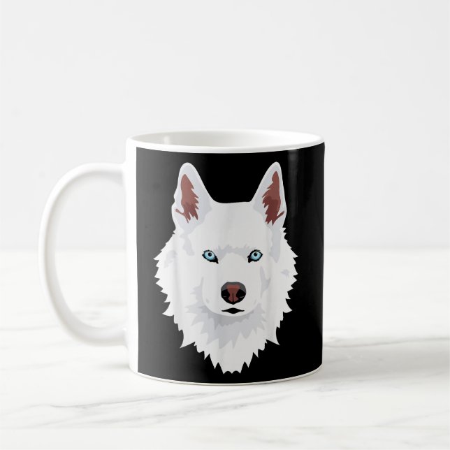 Caneca De Café Rouco - Husky Siberiano - Cachorro Branco da Neve (Esquerda)