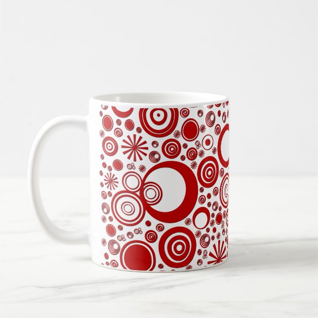 Caneca De Café Rounds, Red White Coffee Mug (Esquerda)