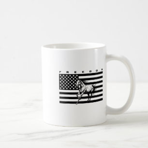 Caneca De Café Roupa - Cavalo - Bandeira Americana Horseback