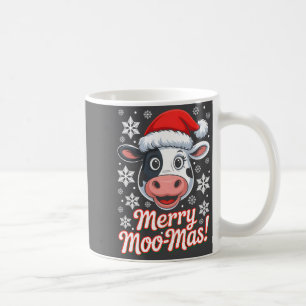 Caneca De Café Roupa de Animal de Fazenda de Natal Alegre Moo-mas