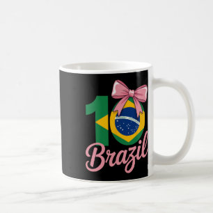 Caneca De Café Roupa de aniversário de 10 anos do Brasil com laço