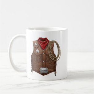 Caneca De Café Roupa de Cowboy Ocidental Fofo para Homens