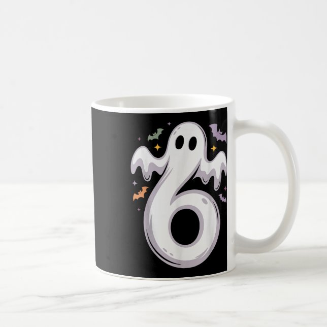 Caneca De Café Roupa de Halloween engraçada de 6 fantasmas meme c (Direita)