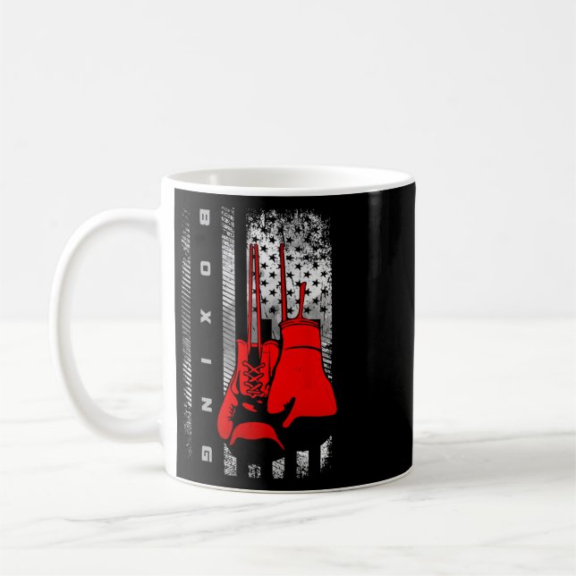Caneca De Café Roupas de Boxe com Bandeira Americana - Boxe 2  (Esquerda)