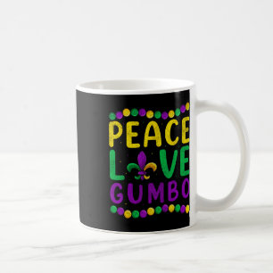 Caneca De Café Roupas de Carnaval Gumbo Paz Amor