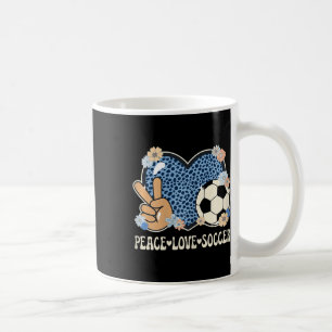 Caneca De Café Roupas de Mulheres Amantes de Futebol de Paz e Amo