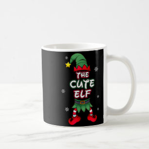 Caneca De Café Roupas de Natal de Elfo Fofo Pijamas Família Combi