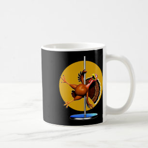 Caneca De Café Roupas de peru dançante engraçado Poste de dança d