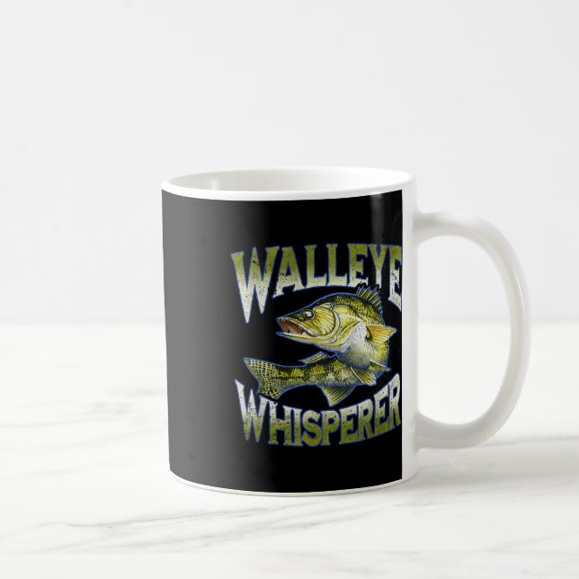 Caneca De Café Roupas de Pesca Gráficas Presente de Pesca Walleye (Direita)