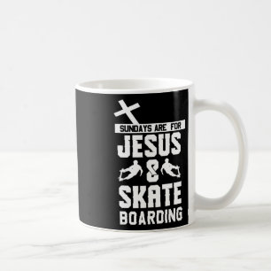 Caneca De Café Roupas de Skate e Jesus - Skateboarde Fofo